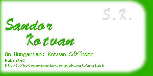 sandor kotvan business card